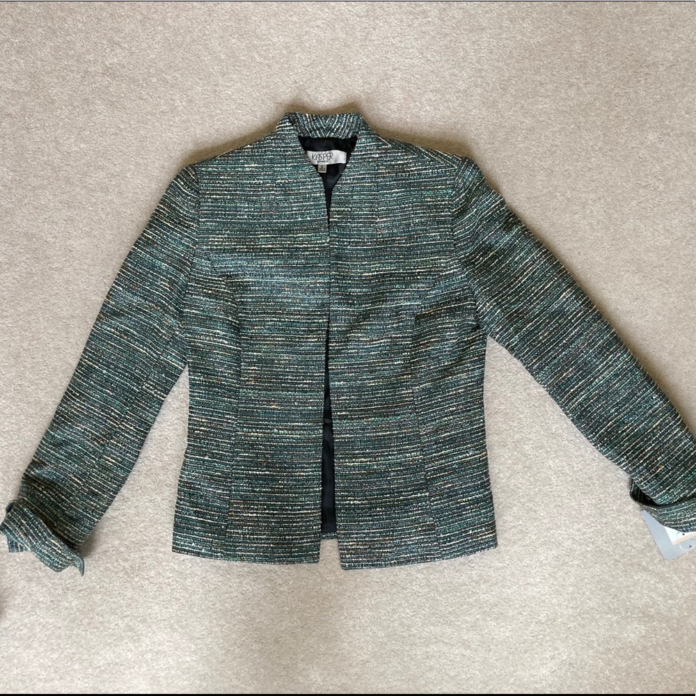 Kasper Blazer Blue Green Shiny